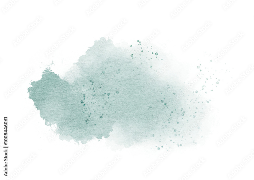Obraz premium Pastel green watercolor paint stroke background for banner or card invitation and card wedding elements