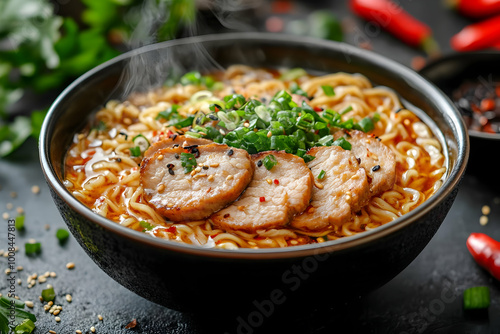 Steaming Hot Pork Ramen Photo