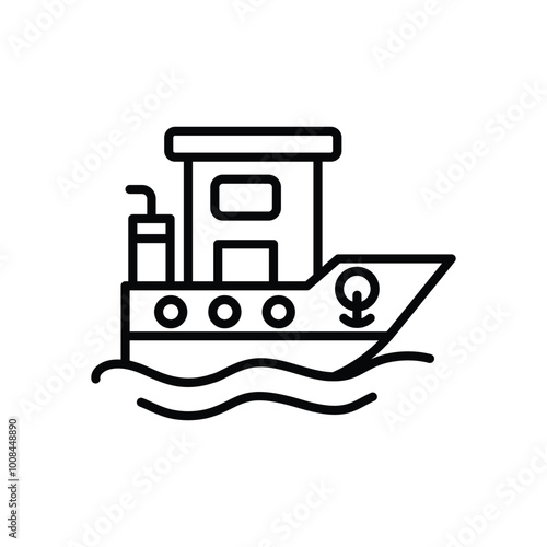 Tugboat icon vector stock illustration