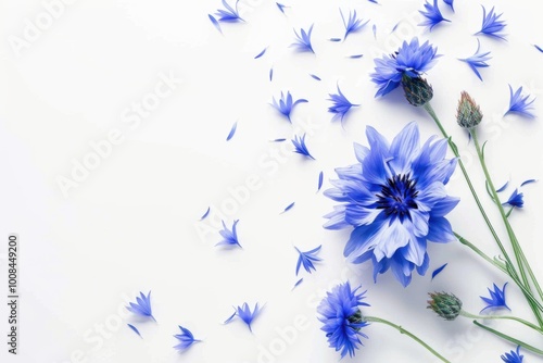 Beautiful blue flower surrounded by delicate petals on a clean background, showcasing the charm of floral photography and nature-inspired beauty.






