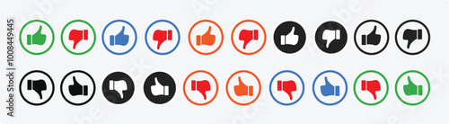Like dislike thumb up and down isolated icon