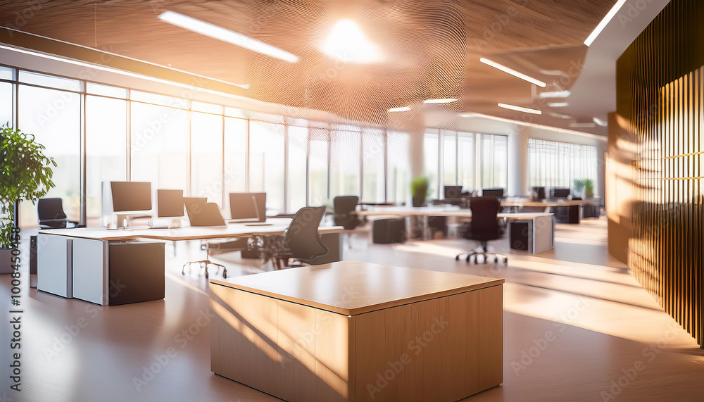Fototapeta premium bright office interior with modern furniture and business focused atmosphere