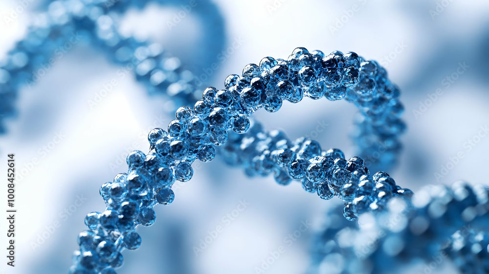 Abstract 3D Illustration of a Blue Molecular Structure Abstract 3D Illustration of a Blue Molecular Structure