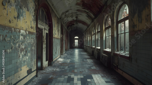 Deserted Hospital Photo - Abandoned Building with Broken Windows and Peeling Paint