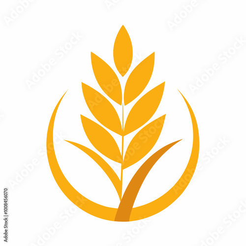 Wheat logo silhouette vector illustration on white background