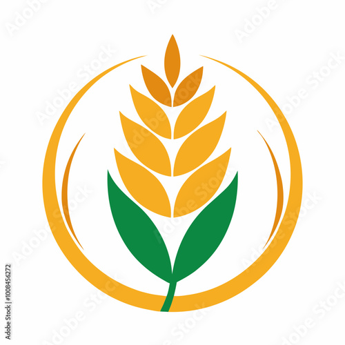 Wheat logo silhouette vector illustration on white background