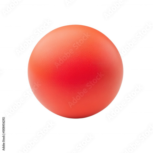 Red exercise ball, isolated on white background.