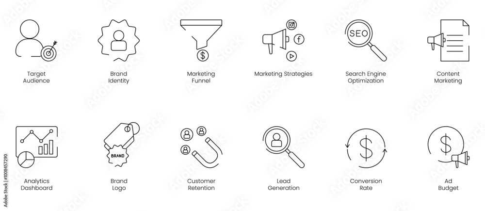 digital marketing icon set vector illustration digital marketing icon set vector illustration
