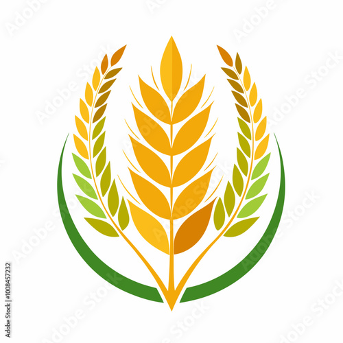 Wheat logo silhouette vector illustration on white background