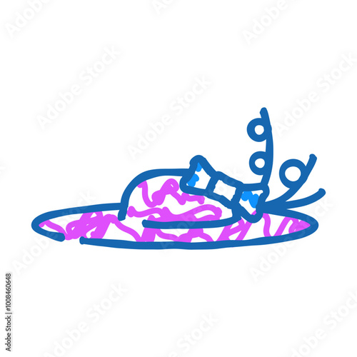 fascinator hat cap doodle icon sketch vector. fascinator hat cap sign. isolated symbol illustration