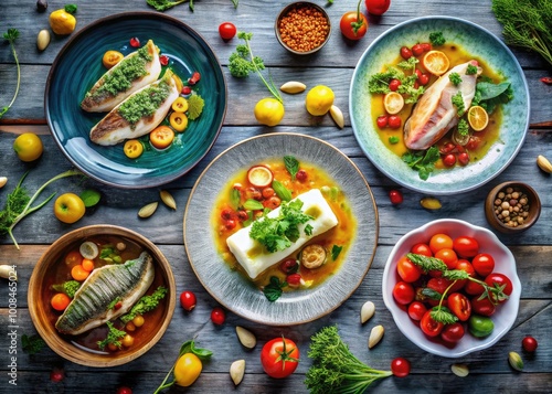 Wallpaper Mural Delicious Cod Dishes Served on Elegant Plates for Gourmet Seafood Lovers and Culinary Enthusiasts Torontodigital.ca