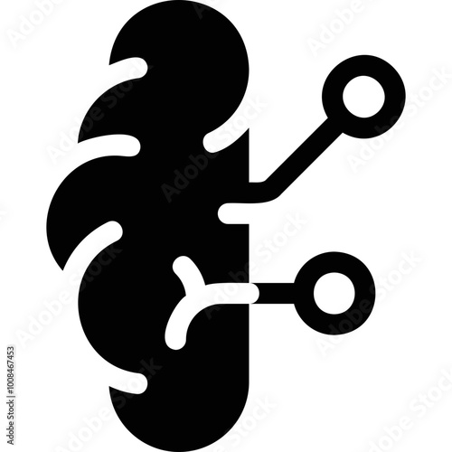 Simple vector icon brain, hemisphere