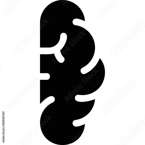 Simple vector icon brain, hemisphere