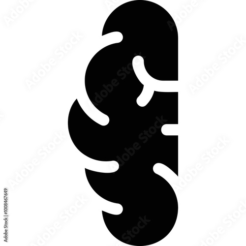 Simple vector icon brain, hemisphere
