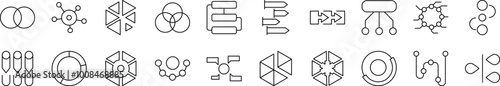 Hierarchy Thin Icons Collection. Editable Stroke. Suitable for Web Sites, Books, Cards, Apps