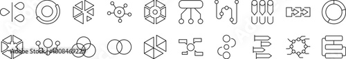 Hierarchy Simple Isolated Line Icons Collection. Editable Stroke. Suitable for Web Sites, Books, Cards, Apps