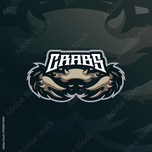 Crabs mascot logo design with modern illustration concept style for badge, emblem and t shirt printing. Crabs illustration for sport team.