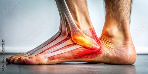 Detailed images of achilles tendon rupture showcasing injury severity and anatomical features clearly