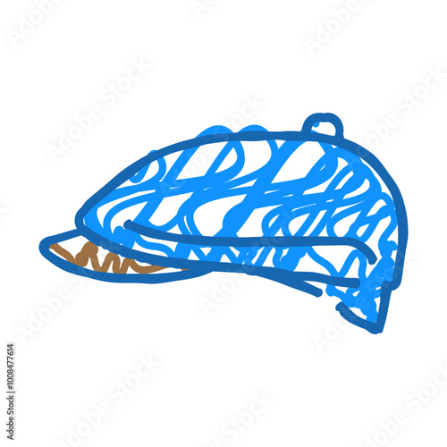 newsboy hat cap doodle icon sketch vector. newsboy hat cap sign. isolated symbol illustration