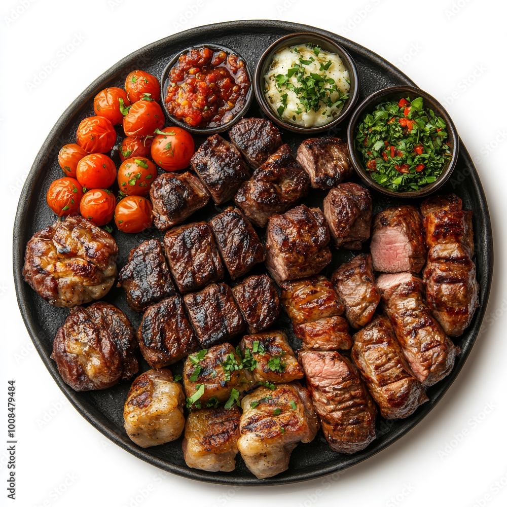 Generative ai illustration of A Churrasco on plate isolated Generative ai illustration of A Churrasco on plate isolated