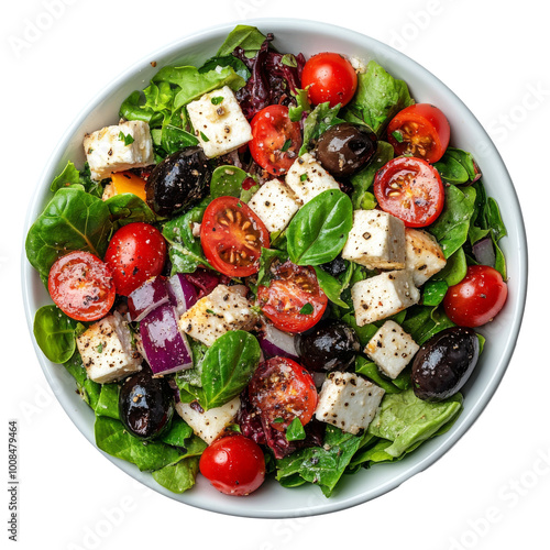 Obraz na płótnie Generative ai illustration of A Delicious greek salad isolated w salonie