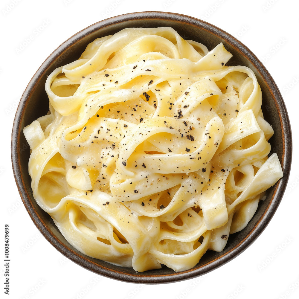 Generative ai illustration of A bowl of fettuccine pasta