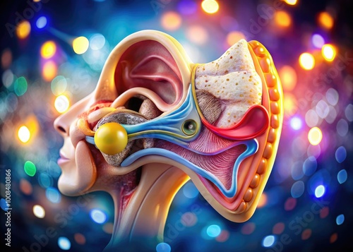 Detailed Middle Ear Anatomy Diagram for Educational and Medical Purposes in Health Sciences photo