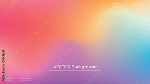 Smooth and blurry colorful gradient mesh background. Modern bright rainbow colors. Easy editable soft colored vector banner template. Premium quality