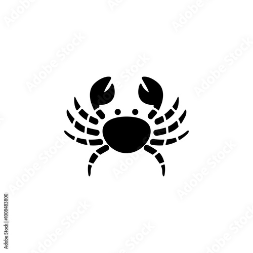 Simplistic black crab vector icon, perfect for design and web use.