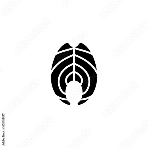 Black silhouette icon of a salmon steak. Ideal for culinary, seafood, and healthy diet designs.