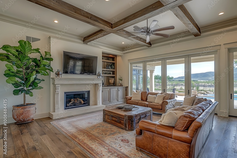 Cozy living room with modern furnishings and natural light. Cozy living room with modern furnishings and natural light.