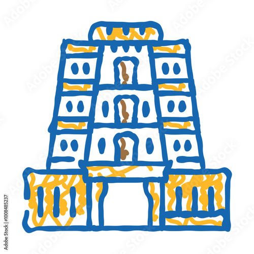 hindu temple god om doodle icon sketch vector. hindu temple god om sign. isolated symbol illustration