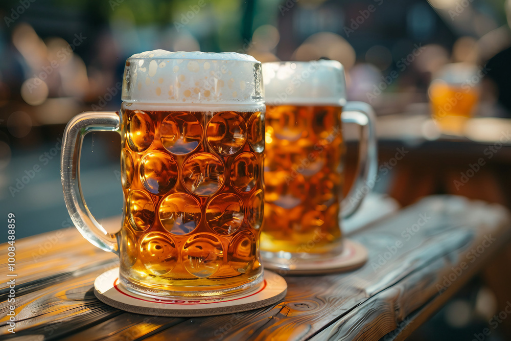 Bright colorful beer fest local german celebration octoberfest saint patrick day, Generative AI