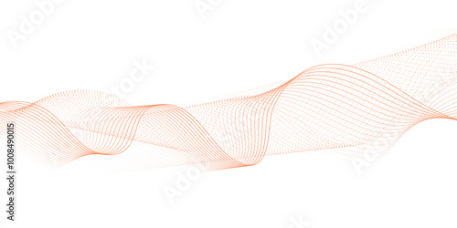 Abstract orange wavy lines Digital frequency track equalizer background. Curved wave smooth stripe seamless pattern. Wave lines created using blend tool. graphic design template banner business wave.