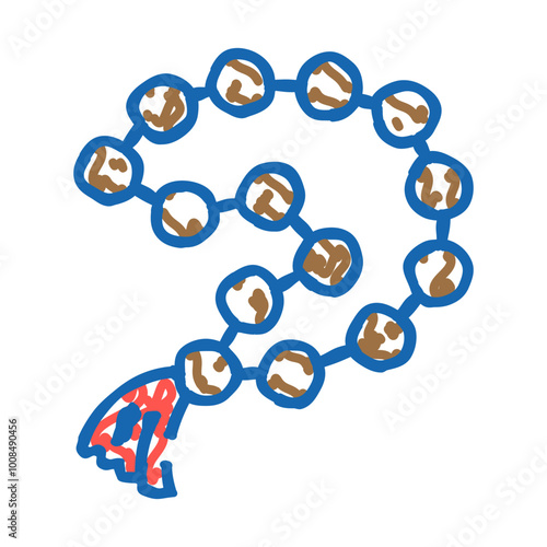 rudraksha beads doodle icon sketch vector. rudraksha beads sign. isolated symbol illustration