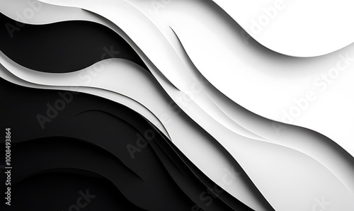 Abstract Black and White Wavy Pattern