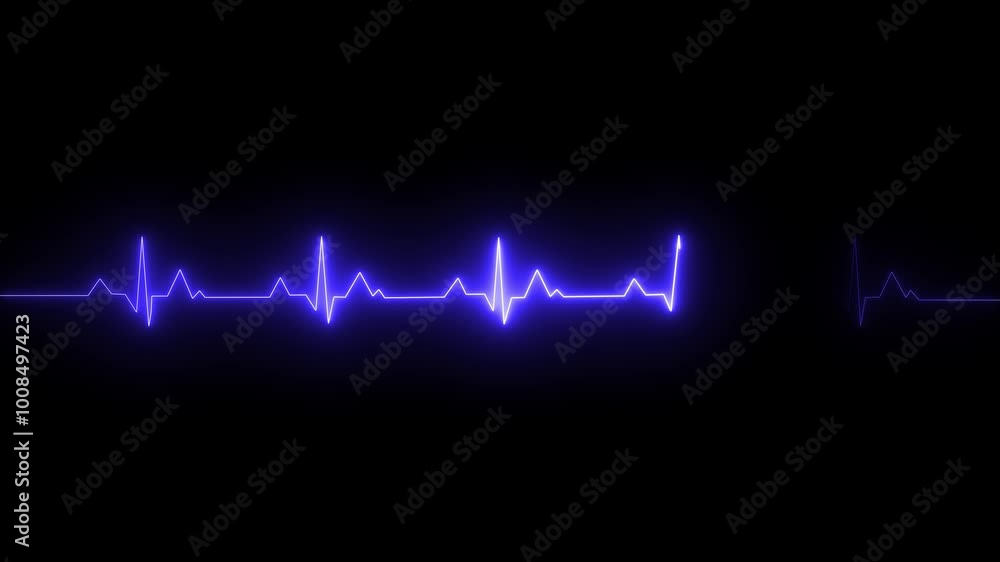 Abstract neon heartbeat signal icon animation background Abstract neon heartbeat signal icon animation background