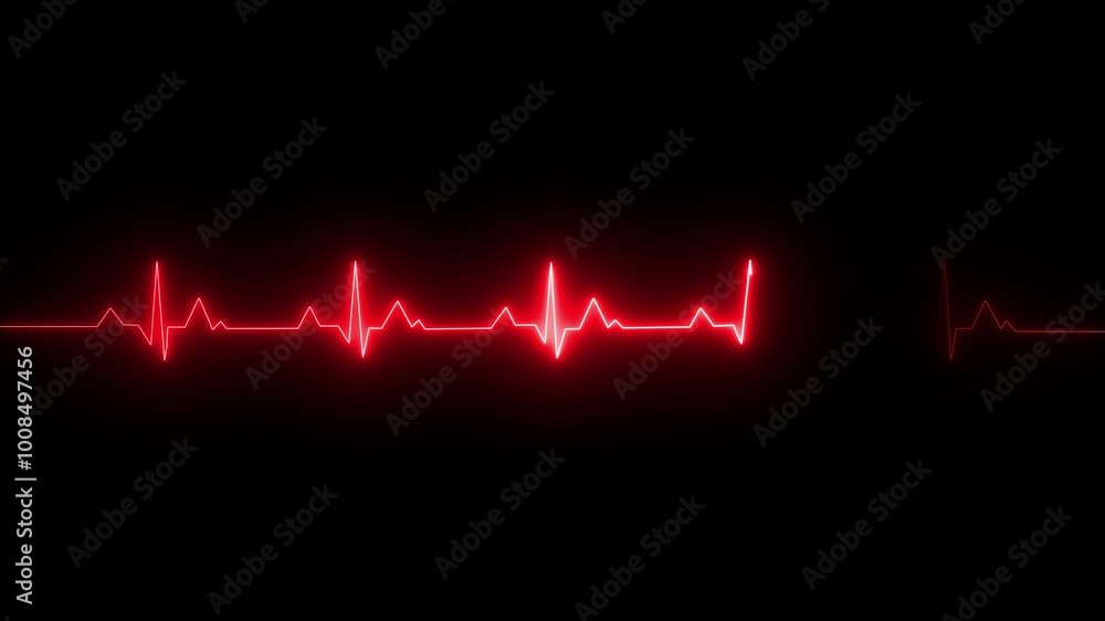 Abstract neon heartbeat signal icon animation background Abstract neon heartbeat signal icon animation background