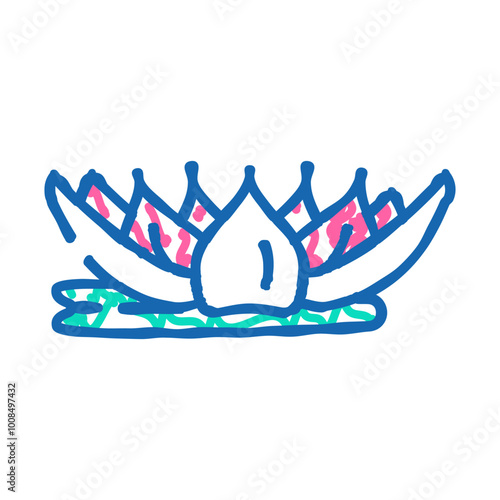 lotus flower god om doodle icon sketch vector. lotus flower god om sign. isolated symbol illustration