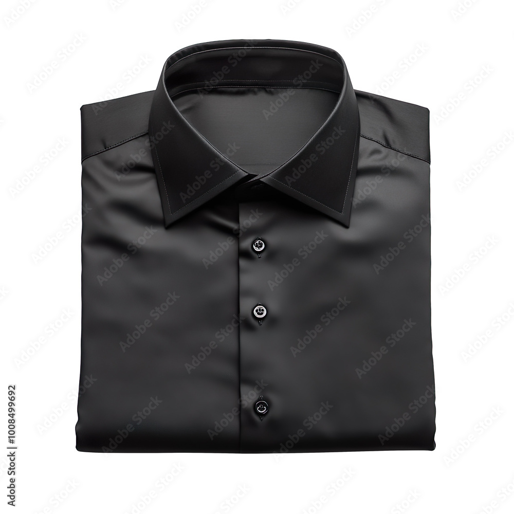 Black classic folded nice Shirt isolated on transparent background Black classic folded nice Shirt isolated on transparent background