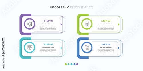 infographic design template with 4 options or steps