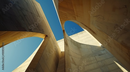 Abstract Architectural Monument with Towering Arches photo