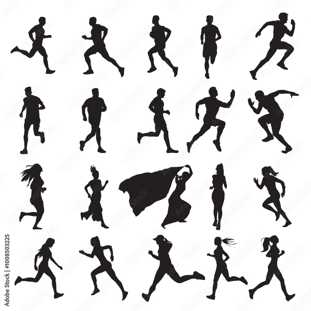 Running silhouette stock vector illustration Running silhouette stock vector illustration