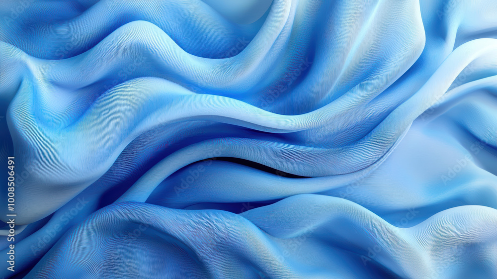 3d render, abstract background with folded textile ruffle, blue cloth macro, wavy fashion wallpaper 3d render, abstract background with folded textile ruffle, blue cloth macro, wavy fashion wallpaper