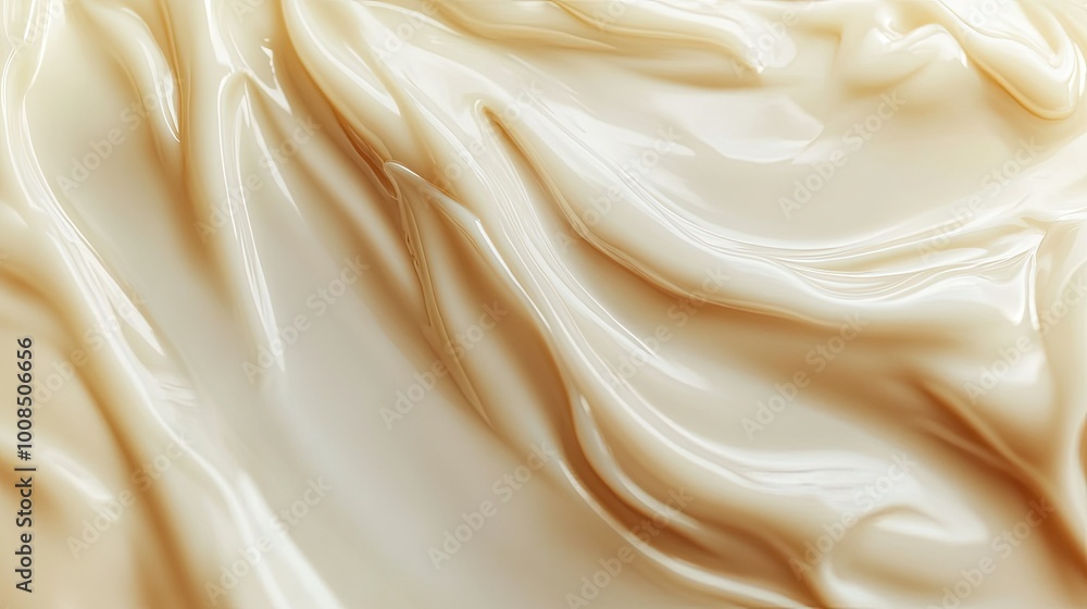 Obraz premium Thick, luxurious texture of a cosmetic cream, close-up with smooth, creamy swirls, perfect for skincare branding, no people