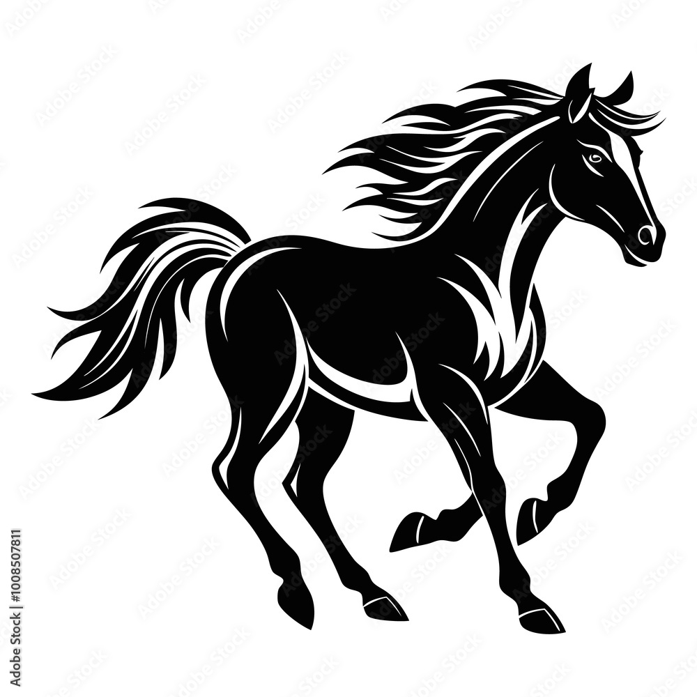 Hand drown horse running vector. Hand drown horse vector. Hand drown horse running vector. Hand drown horse vector.