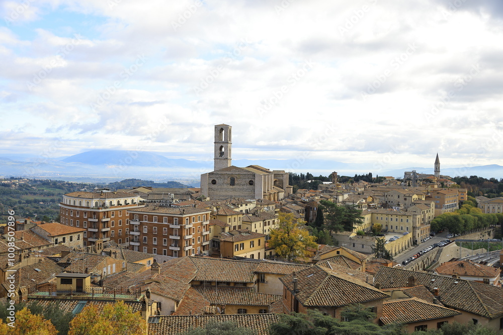 Obraz premium belvedere of perugia, umbria italy