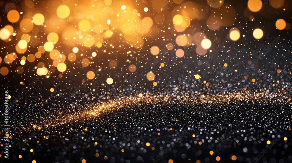 background of abstract glitter lights gold and black de focused banner background of abstract glitter lights gold and black de focused banner