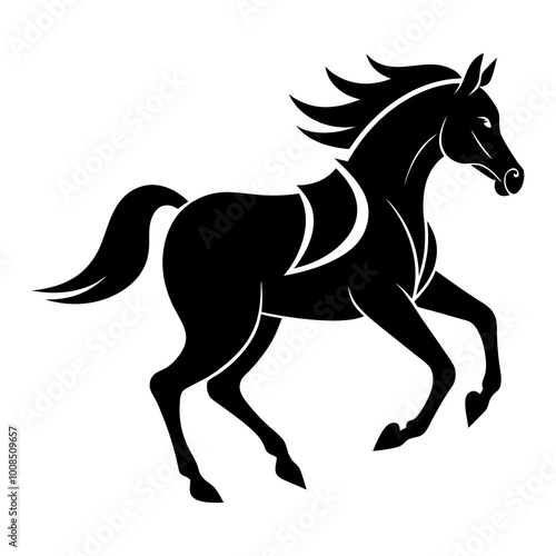 Hand drown horse running vector. Hand drown horse vector.