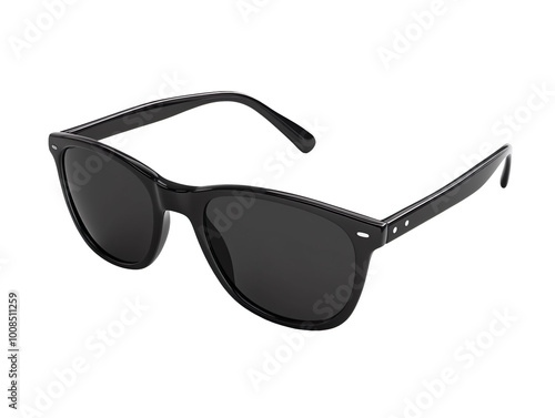 Black sun glasses isolated on transparent background photo